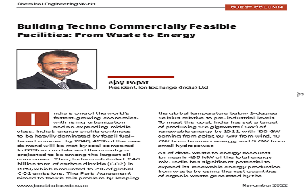 Building Techno Commercially Feasible Facilities: From Waste to Energy